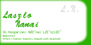 laszlo nanai business card